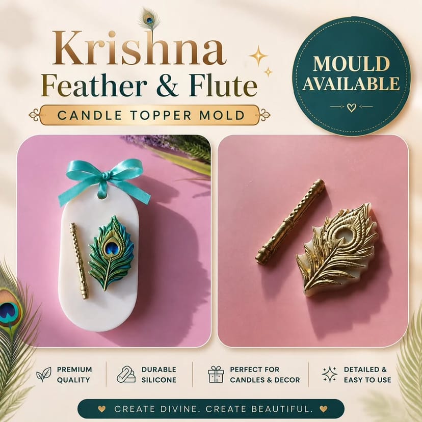 Krishna Feather & Flute Topper Mould